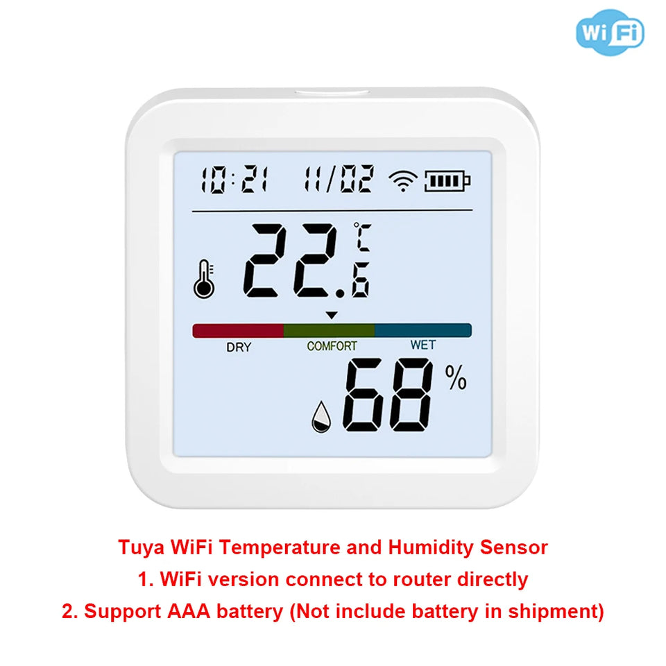 Tuya Zigbee 3.0 WiFi Temperature Humidity Sensor Smart Thermometer Hygrometer APP Remote Control Work with Yandex Alexa