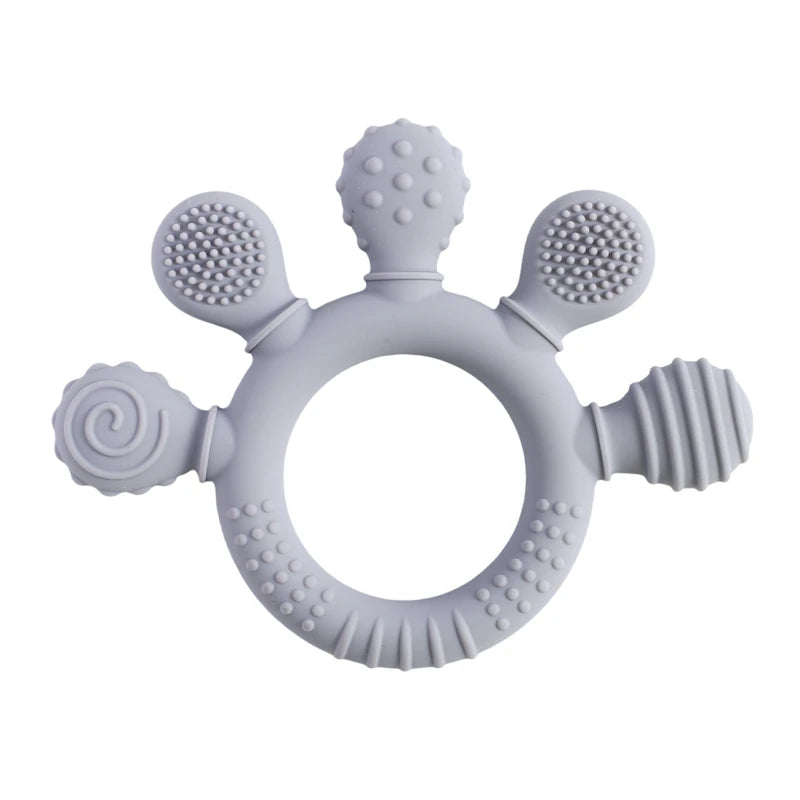 1PC Baby Silicone Teether Toys BPA Free Silicone Finger Ring Pacifier Chain Soothing Teething Toys For Newborn Teething Gifts
