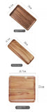 Acacia Wood Coffee Tray Rectangular Food Cup Trays Decorative Wood Plate Dessert Candy Acacia Wood Gongfu Tea Tray