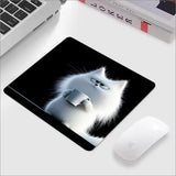 Kawaii Coffee Cat Mouse Pad Black Square Gaming Accessory Rubber Deskmats HD Non-Slip Computer Keyboard Mat New Laptop Mousepad