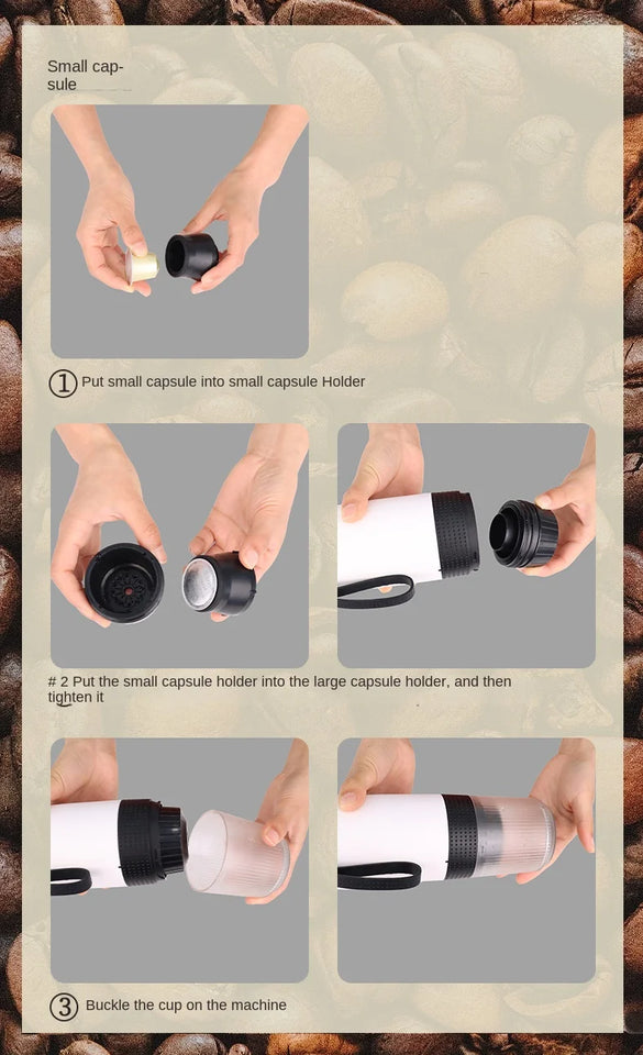Portable Fully Automatic Espresso Capsule Coffee Machine For Large and Small Capsules Of Coffee Powder Electric Coffee Machine