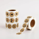 Kraft Paper Rectangular Self-Adhesive Packaging Stickers Customized Logo for Small Businesses - Plain Brown Labels