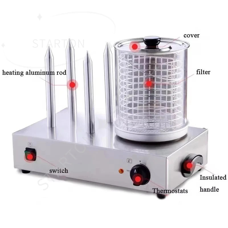 Popular Stainless Steel Electric Commercial Food Hog Dog Steamer Machine of Catering Equipment