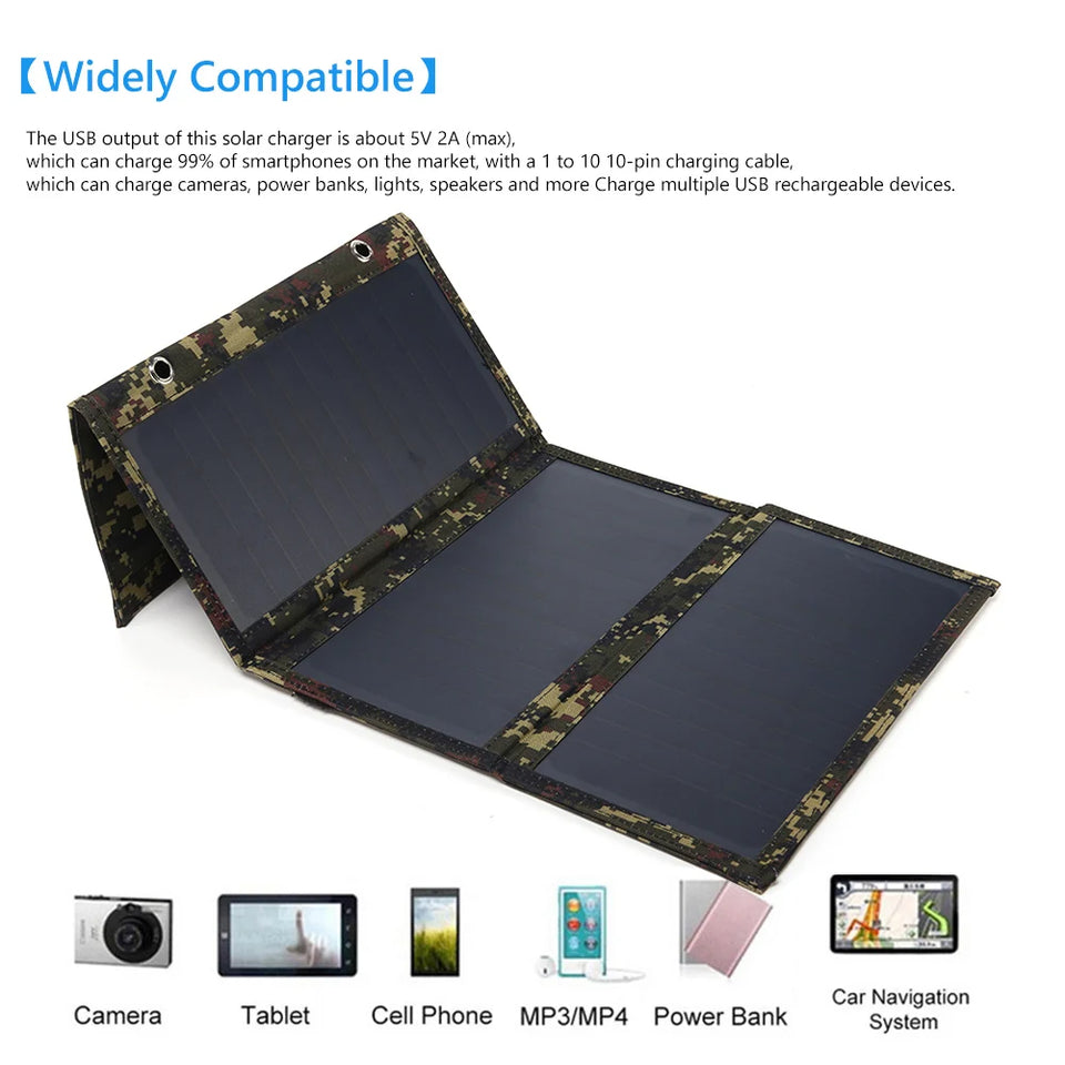 20W/30W 5V Cell Charger Dual Usb Solar Power Panel Foldable Emergency Charging Panel for Came Tablet for Smartphone Supplies