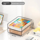 Desk Letter Tray Set, A4 Size Clear PET Stackable Document Organizer Office Desktop File Paper Holder Book Storage Rack.