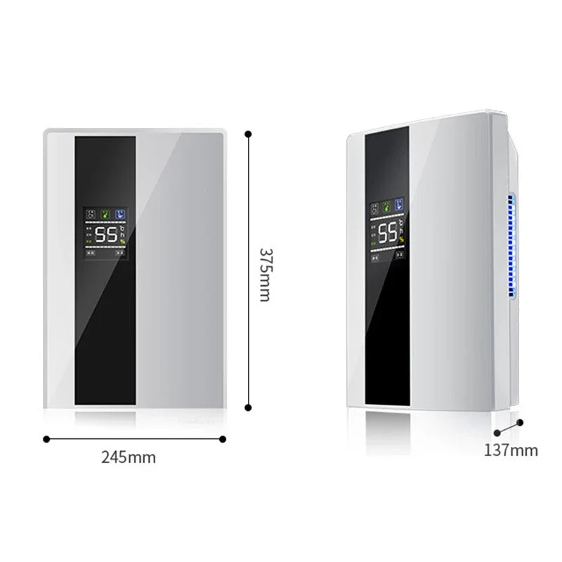 2 in 1 Dehumidifier and Air Purifier Moisture Absorber Household Mute Bedroom Basement Remote Control Timing External Water Pipe