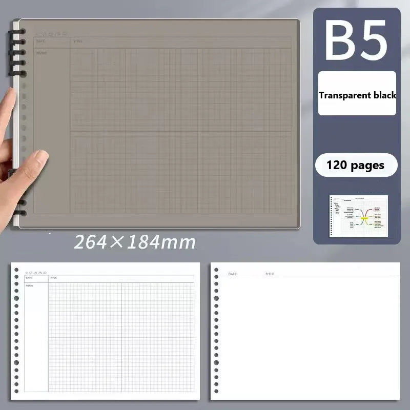 Mind Map Notebook Loose leaf Detachable B5 Cornell Notebook College Graduate Exam Notebook 120 Pages