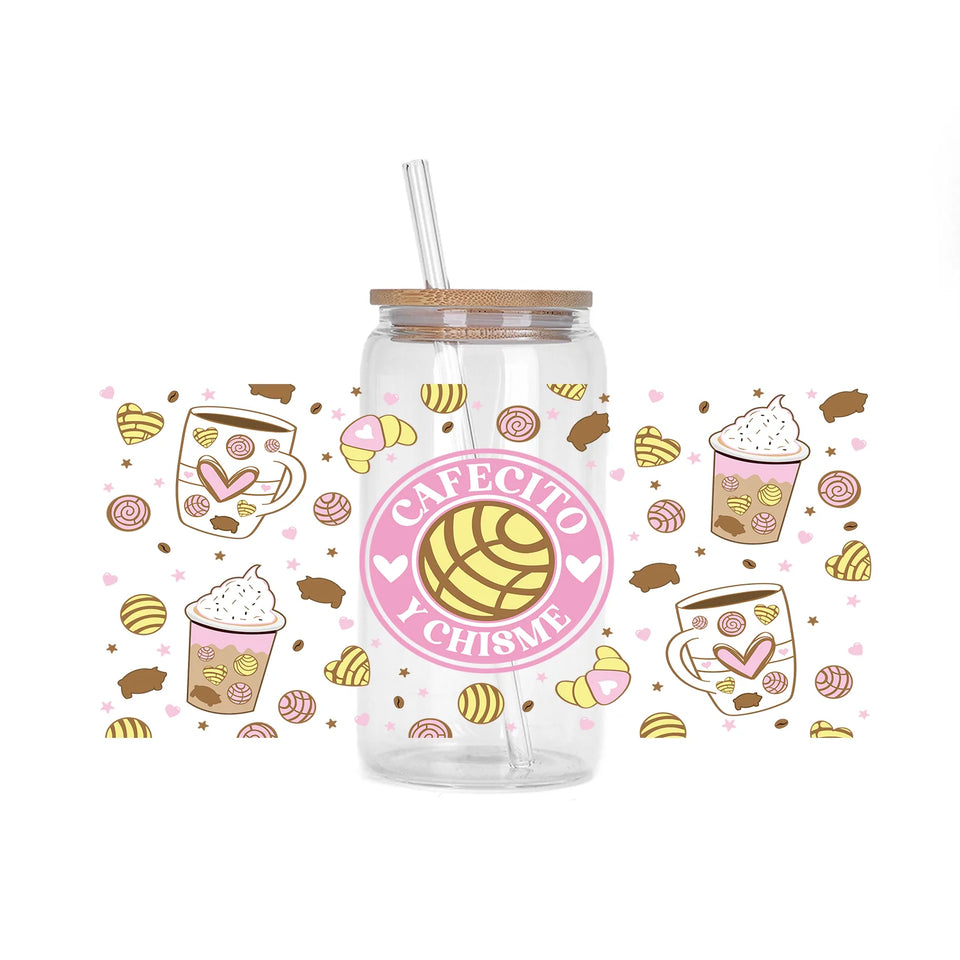 Coffee vibe Series easy peel waterproof DIY decoration decals 3D transfers uvdtf crystal sticker 16oz uv dtf cup wraps