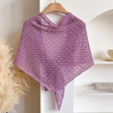 Korean Hollow Out Knitted Shawl Summer Air Conditioning Fake Collar Neck Guard Knit Thin Knotted Cape Shoulder Scarf For Women
