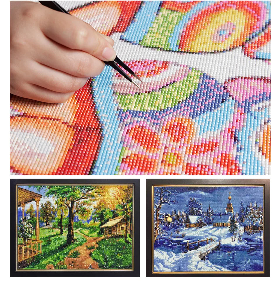 HUACAN Full Diamond Painting Tree New Arrivals 2024 Diamond Mosaic Landscape Rhinestone Pictures Craft Kit