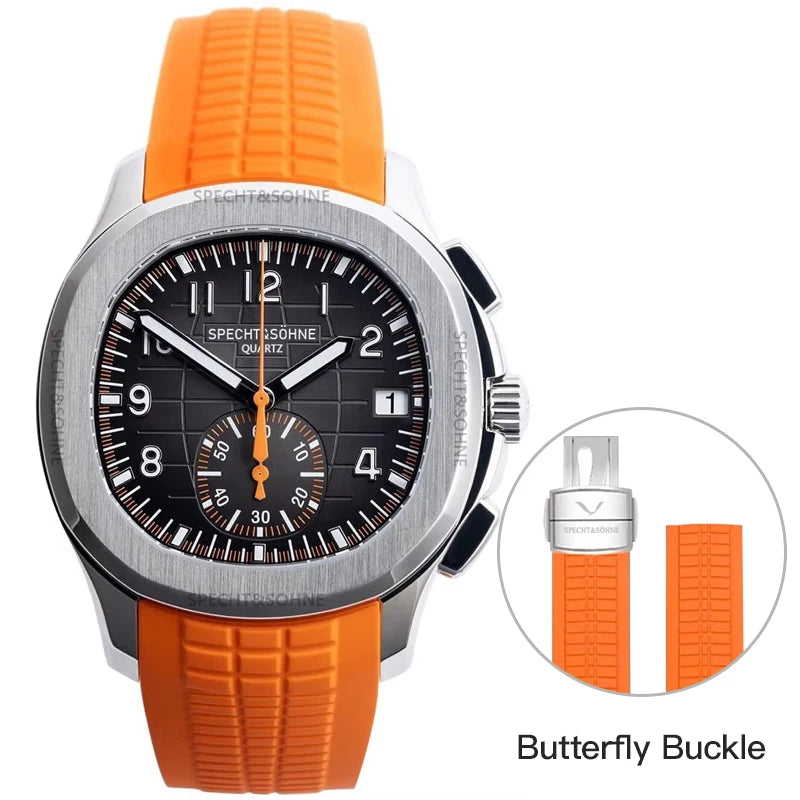 New Arrivals Specht&Sohne Brand Men Quartz Watches 40MM Rose Gold Stainless Steel  Male Functional 5167 Sports Wristwatch 5Bar