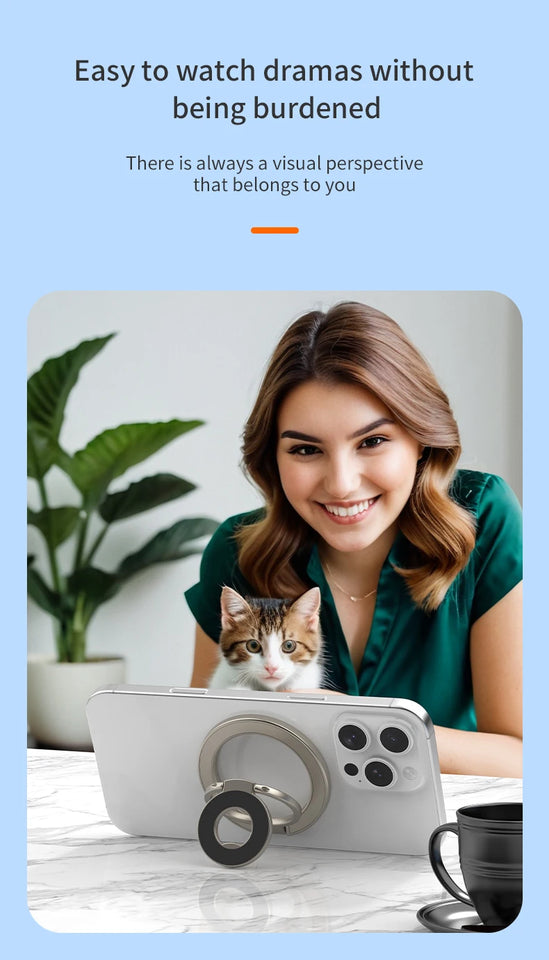 2025 New Double Sided Magnetic Phone Stand for Magsafe Strong Magnet Folding Holder Desktop Bracket for iPhone 17 16 15 Pro/Plus