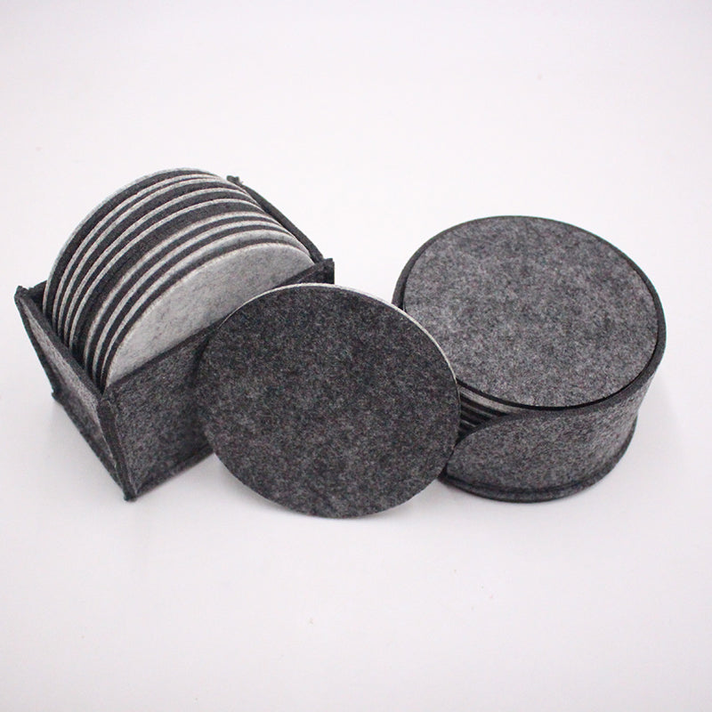 10pcs Round Felt Coaster Dining Table Protector Pad Heat Resistant Cup Mat Coffee Tea Hot Drink Mug Placemat Kitchen Accessories