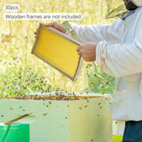 30-Pack Natural Beeswax Hive Foundations Beekeeper's Starter Kit 7.68x16.34" Beekeeping Sheets for Increased Honey Production