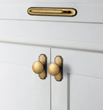 Antique Brass Handle with Backboard Vintage Cover Up Furniture Handle Drawer Cupboard Bar Pull Handle for Home