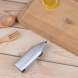1PC Handhold Milk Frother Battery Operated Foam Maker Electric Egg Beater Whisk Stainless Steel