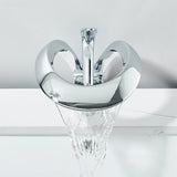 Waterfall Creative Bathroom Basin Faucet Sink Faucet Deck Mounted Hot Cold Water Mixer Crane Brass Body Single Hole Taps Mixers