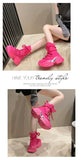 Women Ankle Boots Autumn Chunky Shoes Woman High Platform Breathable Sneakers 7.5CM Thick Sole Wedges Motorcycles Boots Winter