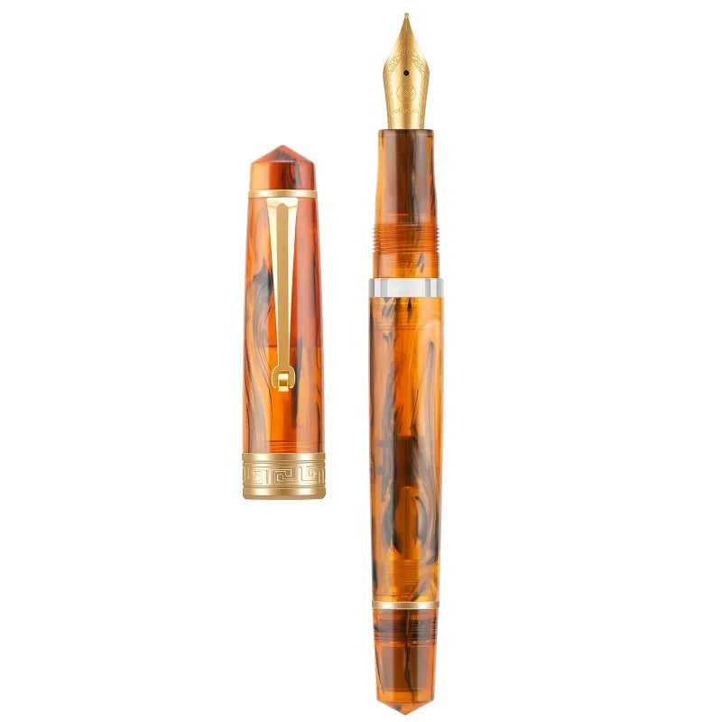 Asvine P20 Piston Filling Fountain Pen Acrylic Beautiful Patterns M/F/EF Nib with Golden Clip Office School Supplies Stationery