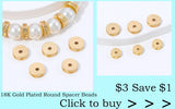 18k Gold Plated Spacer Beads For Bracelet Making,Separators For Beads,Jewelry Fittings,DIY Jewellery Making Supplies Wholesale