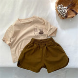2025 Summer New Arrivals Children's short sleeve T-shirts Pure Cotton 2-7Y Cartoon Bunny T shirt Boys and Girls Looe casual Tops