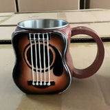 Stainless Steel Musical Instrument Coffee Mug Ornament Durable Guitar Style Water Cup Easy To Clean Comfortable Handle