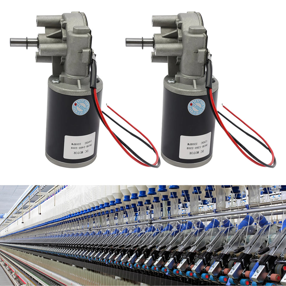 Bymaocar Dc Motor, 60w 220rpm Dc Gear Motor, Electric Gear Motor  60w-24v/12v Used in Packaging, Printing, Textile,