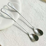 2Pcs Stainless Steel Coffee Stirring Spoon Long Handle Ice Cream Dessert Tea Spoon For Picnic Drinkware Tableware Kitchen Supply