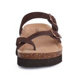 Gacimy Women Fashion Thick Sole Leather Clogs Slippers Classic Women's Mules Cork Clogs Slipper Outdoor Deep Heels Shoes Sandal