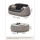 Outdoor Rattan Patio Furniture Set Cushioned Wicker Loveseat Garden Backyard Porch Sofa All Weather Durable
