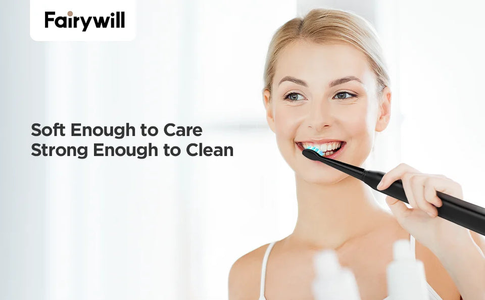 Fairywill FW-507 Sonic Electric Toothbrush 5 Modes USB Charger Tooth Brushes Replacement Timer Sonic Toothbrush 8 Brush Heads
