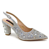 Elegant And Sexy Golden Color High Heels Shoes And Bag With Rhinestone Embellished Toe Is Comfortable Women's Shoes For Party