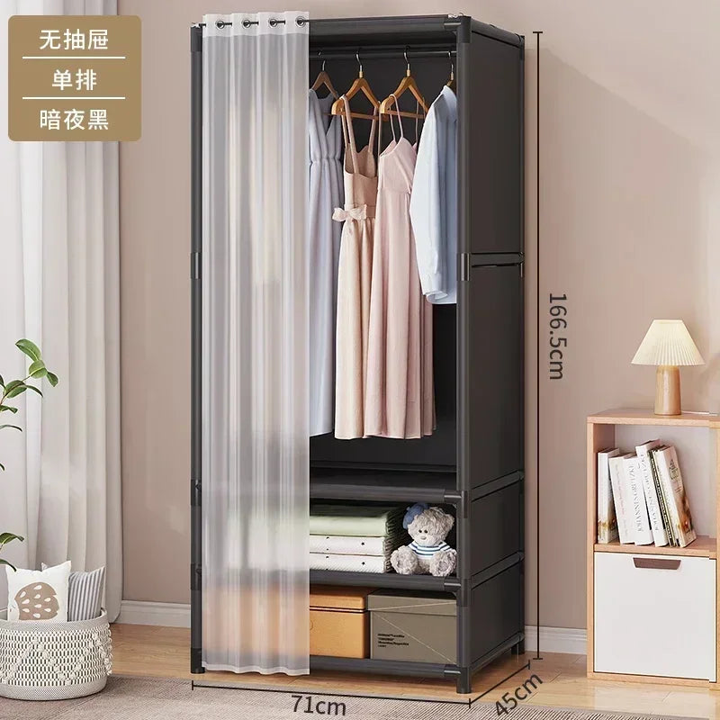 Large Capacity Portable Wardrobe Closet Durable Sturdy Assembly Clothes Organizer Bedroom Dustproof Storage Solution