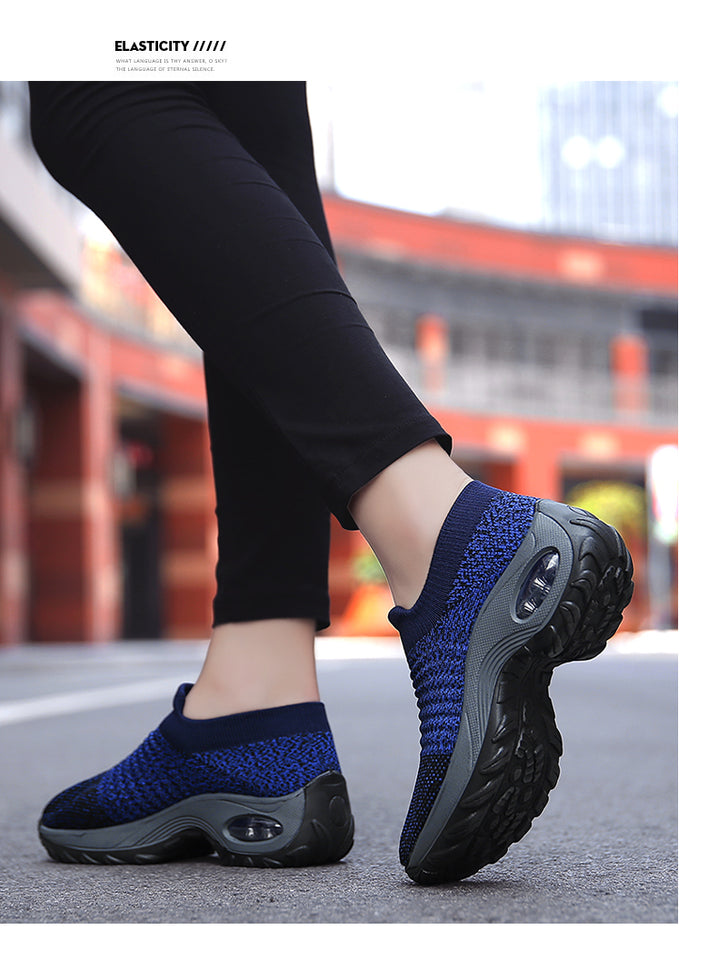 Women Sneakers Fashion Black Sports Casual Shoes Breathable Mesh Lightweight Air Cushion Non-Slip Running Shoe Zapatillas