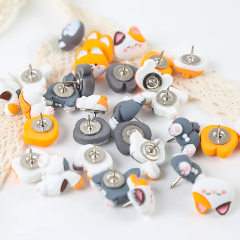 Bview Art 20/30 Pcs Dog Cat Push Pins Cute Decorative Animal Thumb Tacks Cork Board Thumbtacks for Bulletin Board
