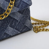 Women's K-G Shoulder Bag For High Quality Braided Denim Chain Crossbody Bag Designer Luxury Handbag Brand Ladies Bag