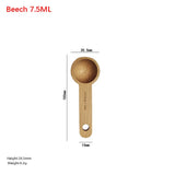 Beech/Walnut Wooden Measuring Spoon 7.5/10/15/20/30/45ML Multipurpose Coffee Tea Sugar Spice Spoon Kitchen Gadgets Milk Powder