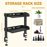 2 Tiers Stainlees Steel Storage rack Clamp-on Desktop Shelf for home storage holder office booksheelf sundries  Organizer