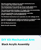 DIY Black Robotic Arm Construction Kit - Learn Welding, Basic Electronics, Circuit Design & Control, Perfect for STEM Projects, Maker Education, Beginners Tech Gift
