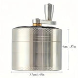 40mm Metal Grinder and Crusher: 4-Layer Hand Crank with Metal Handle - Suitable for Grinding Herbs, Spices, Cinnamon, Ginger