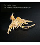 New Bathing Fire Phoenix Rhinestone Brooch Pendant Fashion Animal Sparkling Crystal Pins Clothes Bags Accessories Jewelry Gifts