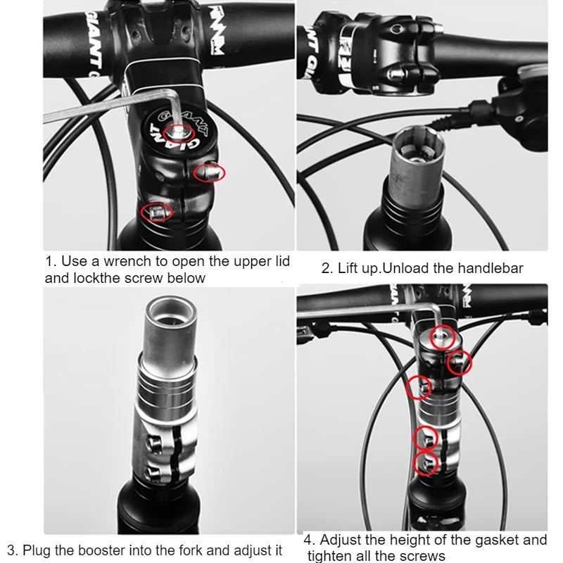 Bike Stem Fork Bicycle Handlebar Extension Riser Rise Up Bicycle Adapter Durable MTB Power Mountain Cycling Part 120mm