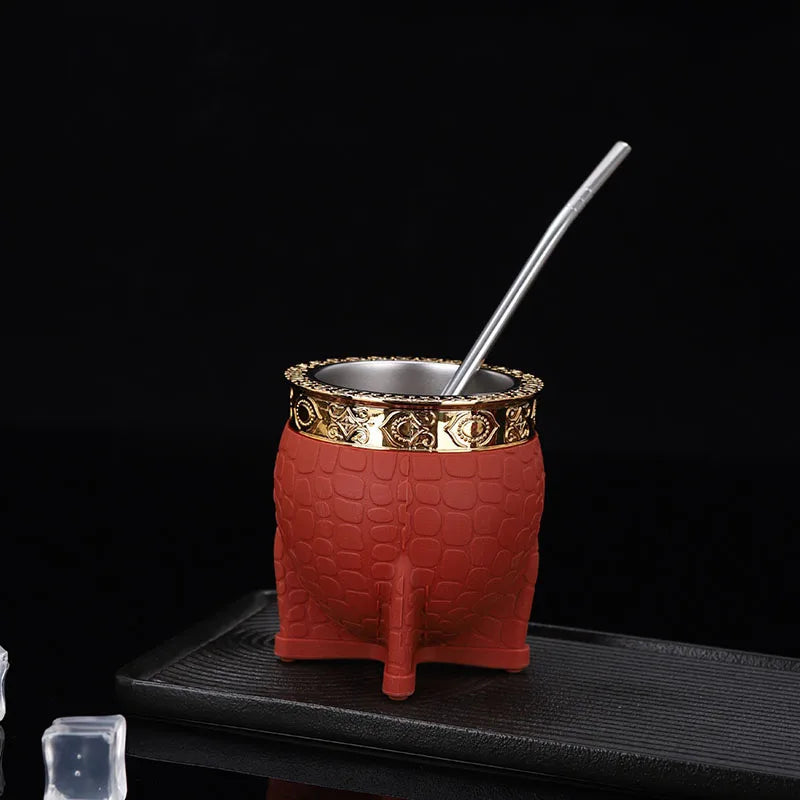 Creative Double Wall 260ml Stainless Steel Yerba Mate Tea Cup Tumbler Beer Pint Coffee Mug Gifts For Friend No Straw