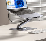 Hagibis Adjustable Aluminum Laptop Stand for Desk with USB C Dock Ergonomic Laptop Riser USB C Hub For Macbook Windows Notebook