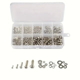 Stainless Steel Metric Screw and Nut Hex Assortment Tool Kit, M2 M2.5 M3 M4 M5 Sizes Fasteners Hardware Bolt Sets 320/700Pcs