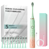 Electric Toothbrush Rotary Cleaning Teeth Brush Waterproof Electronic Tooth Brush With Timer USB Rechargeable Toothbrush 10 head
