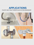 KING SMART 3/8" * 5/8" * 3/8" Comp. OD; 1/4 Turn Dual Handle Compression Stop Valve; 2Pcs/Case; 80407