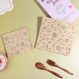 50Pcs Greaseproof Paper Bag, Kraft Paper Bag Food Wrapping Bag Disposable Packaging Baking Paper Plate Mat Kitchen Accessories
