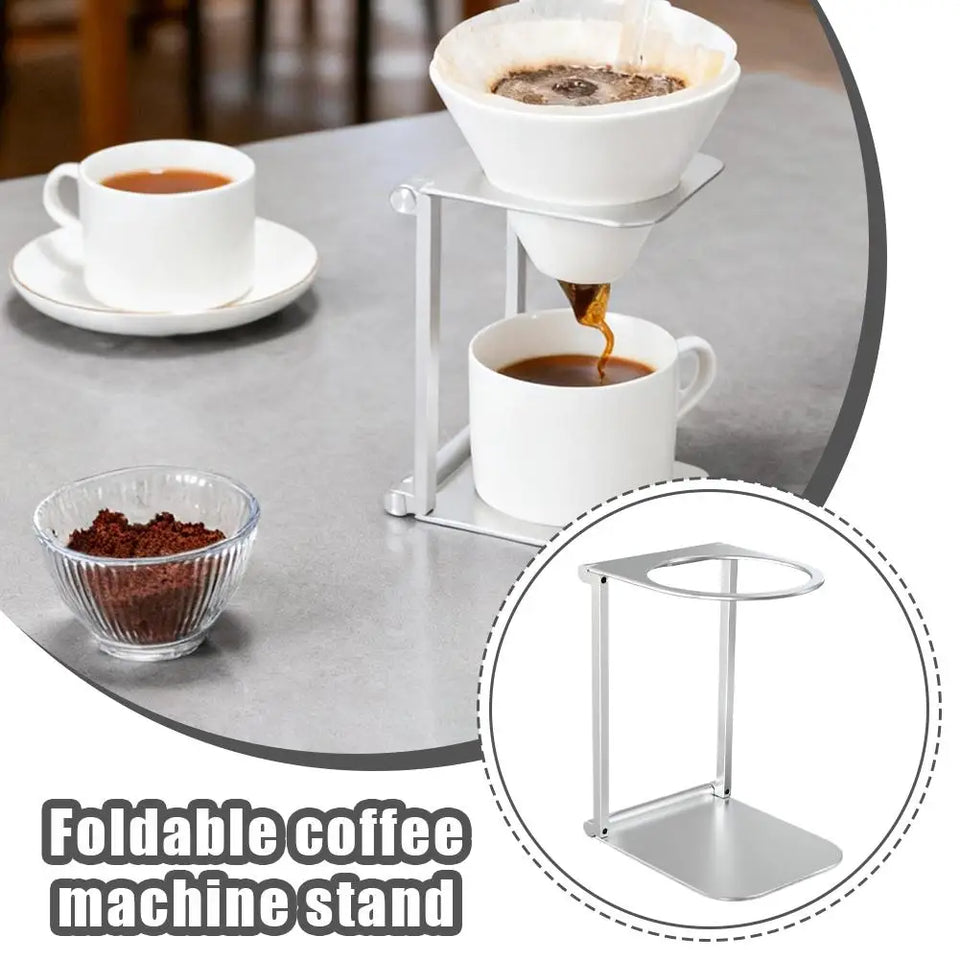 Foldable Portable Aluminum Alloy Coffee Drip Stand Universal Fit Espresso Machine Hand Pour-Over Maker for Camping Travel
