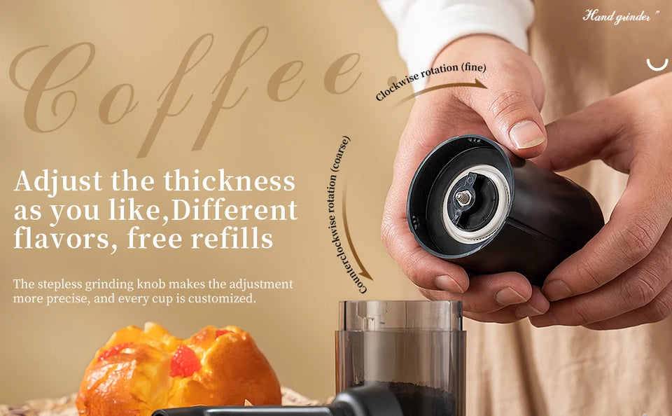 Manual Coffee Grinder Machine Grinding Home Outdoors Travel Hand Crank Portable Coffee Grinder Adjustable Bean Grinder withbrush